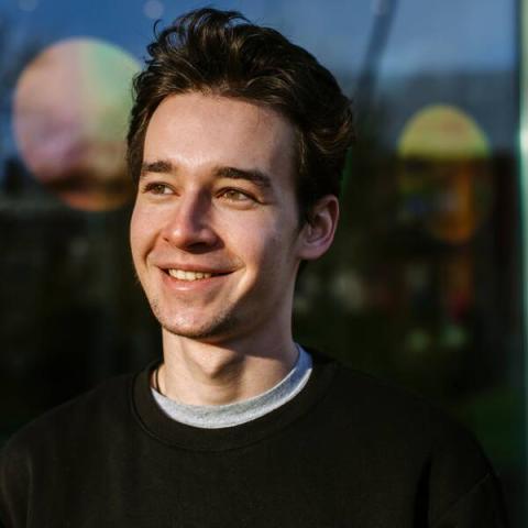 Boy is smiling