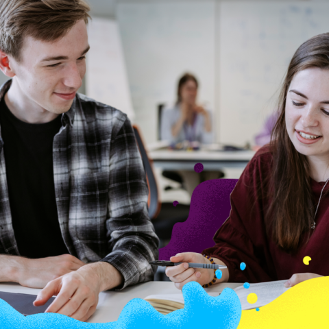 Two students studying together
