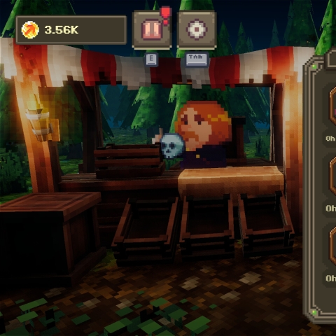 screenshot of a video game - the player appears to be at a market and has a 'market screen' open with items available for purchase.