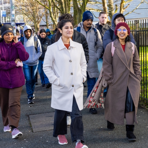 Group of students walking