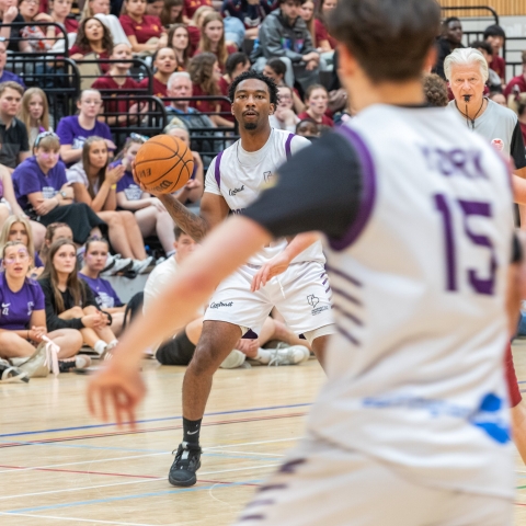 A varsity basketball game at the Uuniversity of Portsmouth