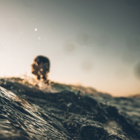 man in sea