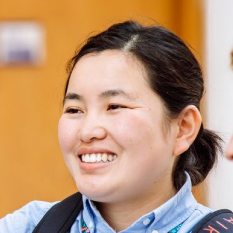 Two smiling women