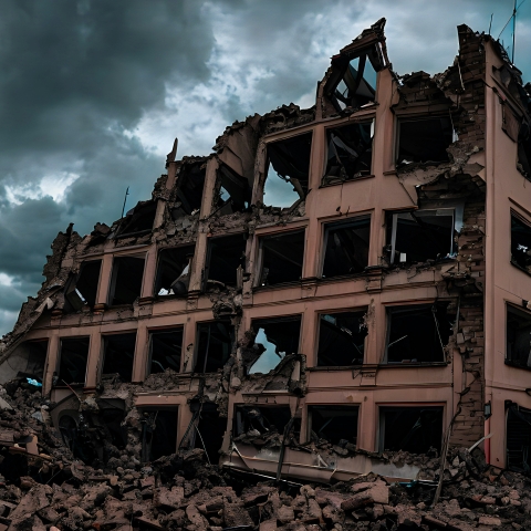 Destroyed city
