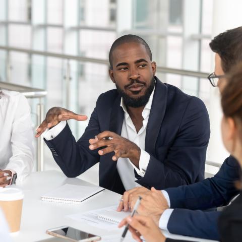 Law with Business students talking