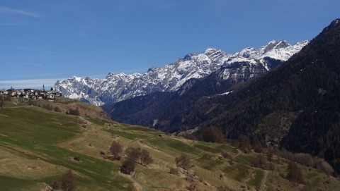 Ftan, located in the Lower Engadine, Swiss Alps