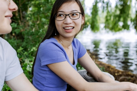 Walthamstow photoshoot - Student by waterside