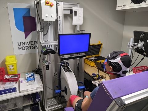 Study participant at the University of Portsmouth’s Extreme Environment Labs. Credit: University of Portsmouth