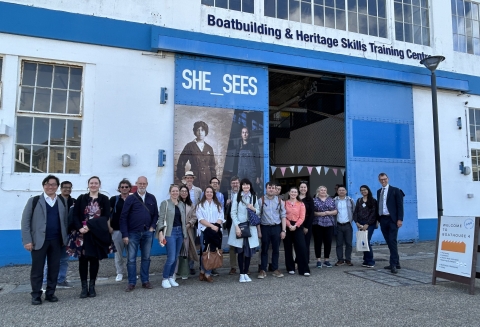 Participants at the SHE_SEES exhibition, Portsmouth Historic Dockyard