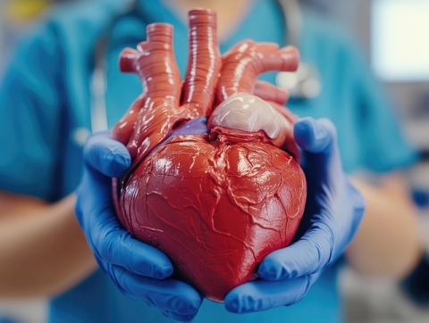 An AI generated image of hands holding a heart
