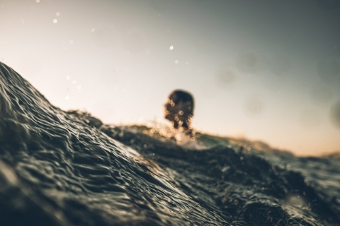 man in sea