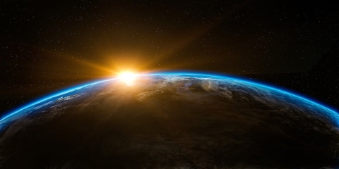 Sun in the sky during night time