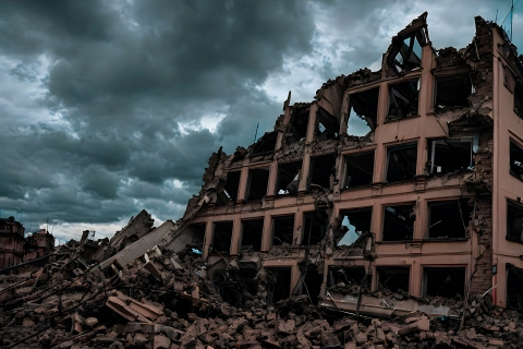 Destroyed city