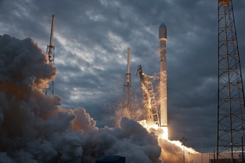 Rockets launching into space