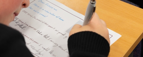 Kid writing
