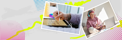 STUDENT MAKING NOTES ON TABLET DEVICE