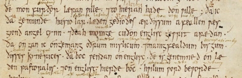 Alfred’s letter to Wærferth. Bodleian Library MS. Hatton 20, fol. 1r. © Bodleian Libraries, University of Oxford, CC BY-NC