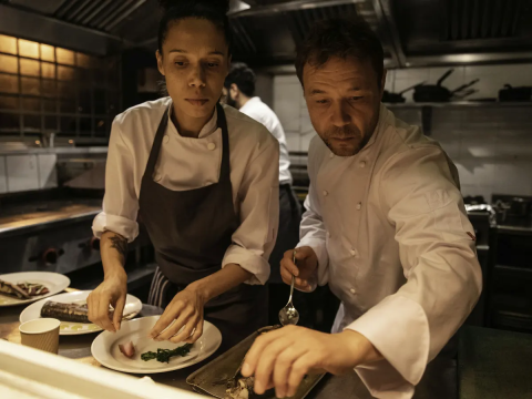 Actor Stephen Graham on set