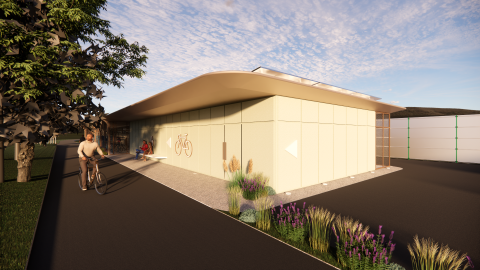 Exterior of the planned Cycle Hub facility 