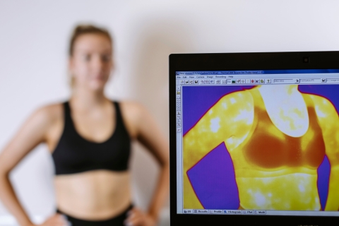 Breast examination motion caption