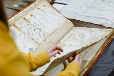 History student examines historical record. BA (Hons) History.