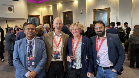Professor Vikas Kumar, Deputy Vice-Chancellor (Research and Innovation), Dr Chris Worrall, Head of Innovation, Dr Louise Farrand, Head of IP and Commercialisation and Dr Stavros Shiaeles representing his new venture VoxLith.