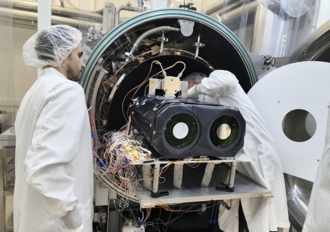 Members of the ARRAKIHS instrument team working on the scientific payload. Credit: Satlantis/ IDR/ UPM