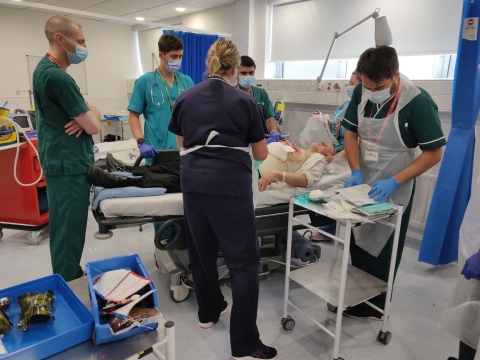 Student nurses taking part in Simex exercise