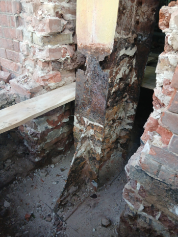 Rusted metal beams