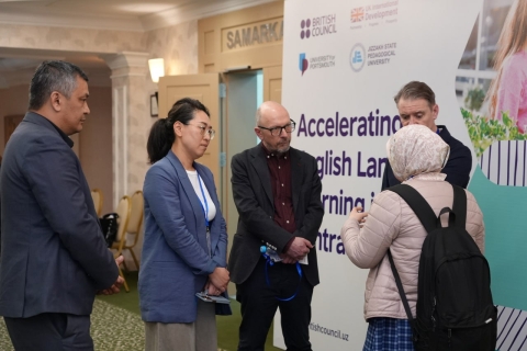 People from the project talking