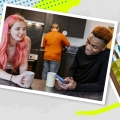 Students making friends in halls