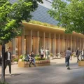 Artist impression of new student union building 