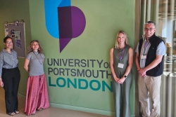 Image of Dr Simon Kolstoe, alongside colleagues at the University of Portsmouth London Campus