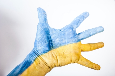 Hand painted yellow and blue